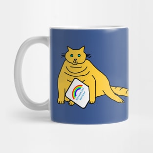 Emma Cuddly Cat Essential Worker Rainbow Mug